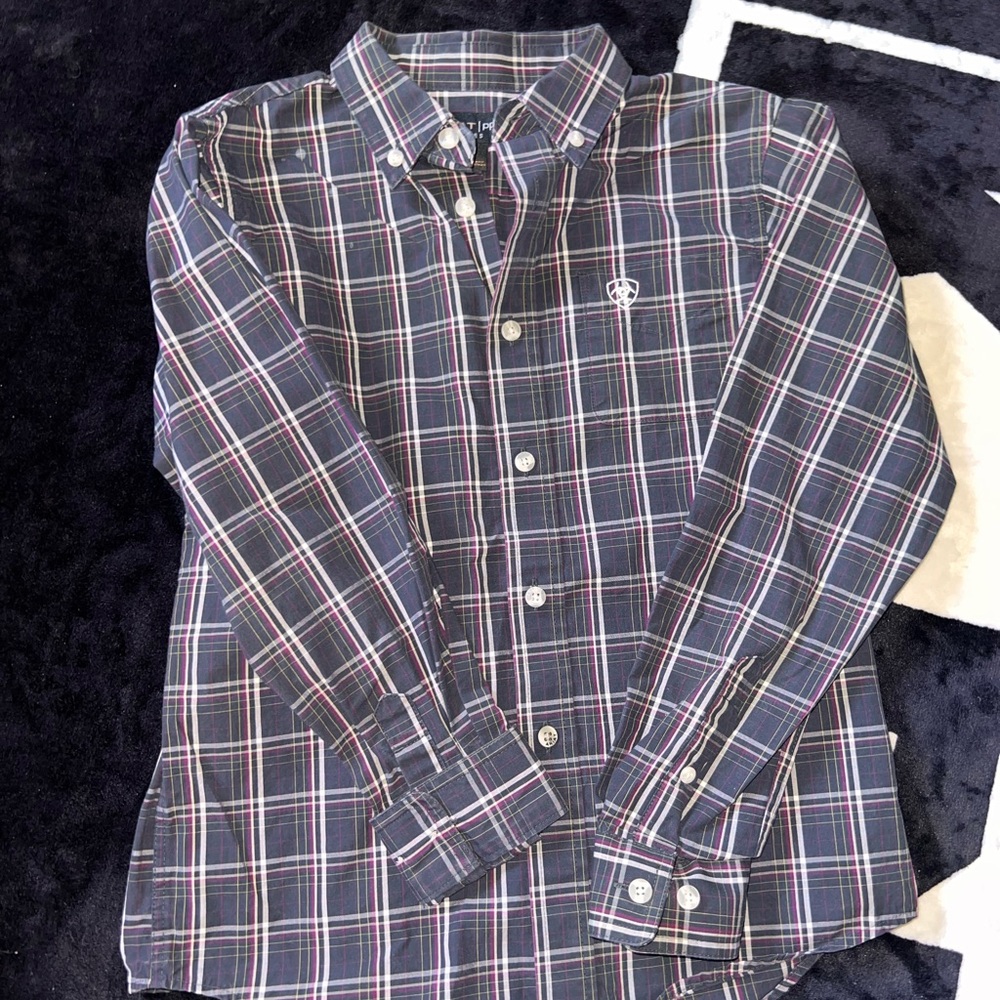 Boys Ariat Plaid Button-Down Shirt